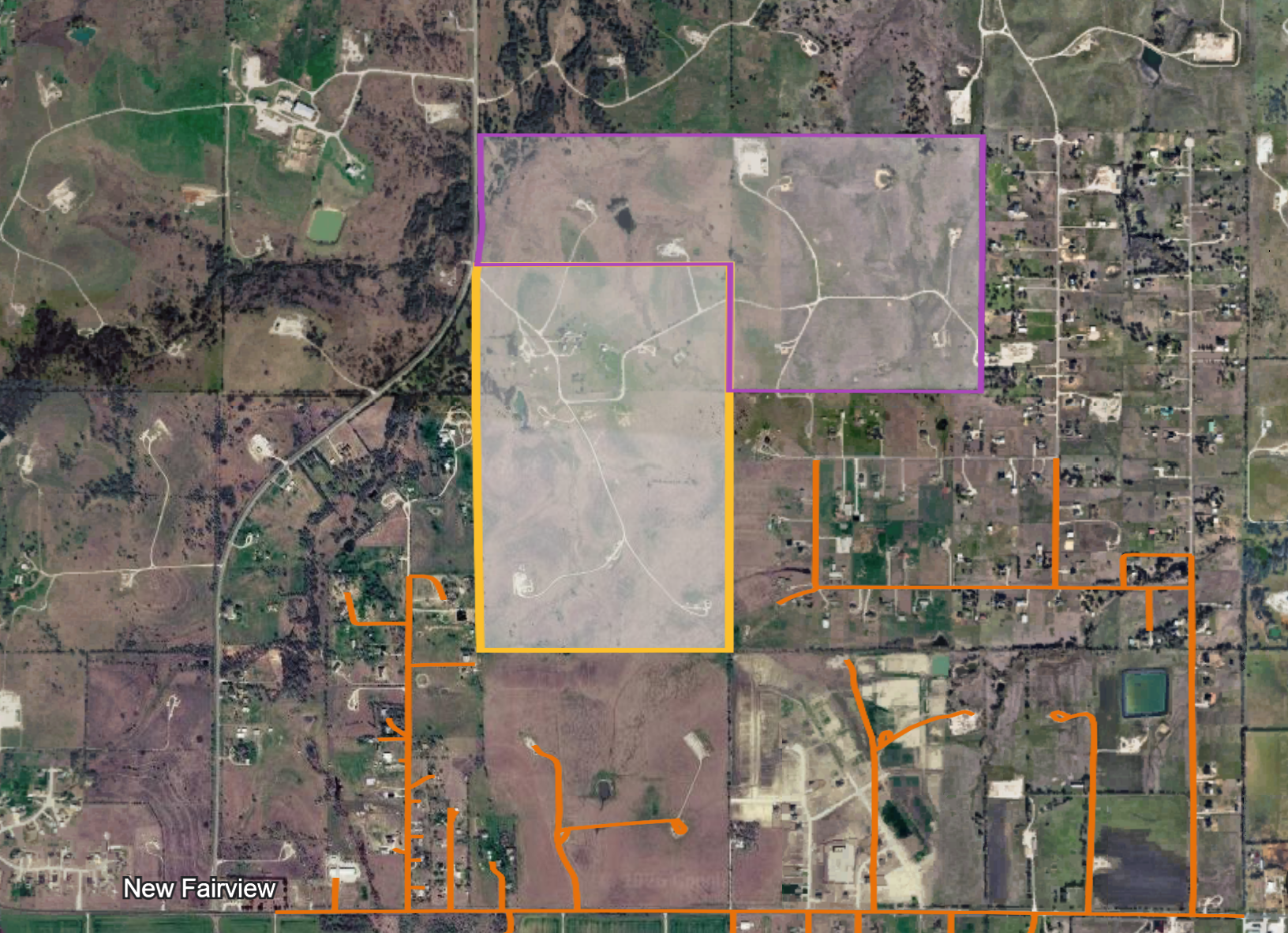 Both parcels outlined